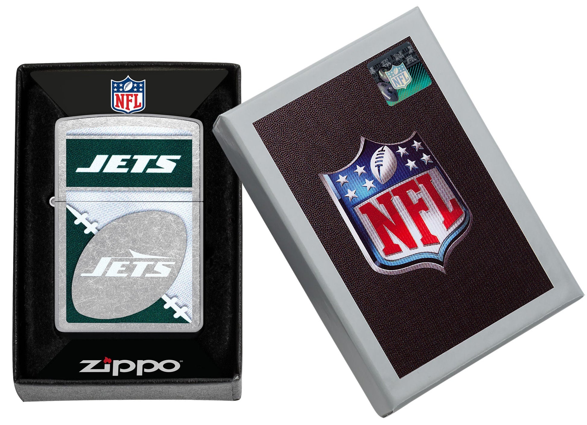 Zippo NFL New York Jets Chrome Logo Design Street Chrome Windproof Lighter