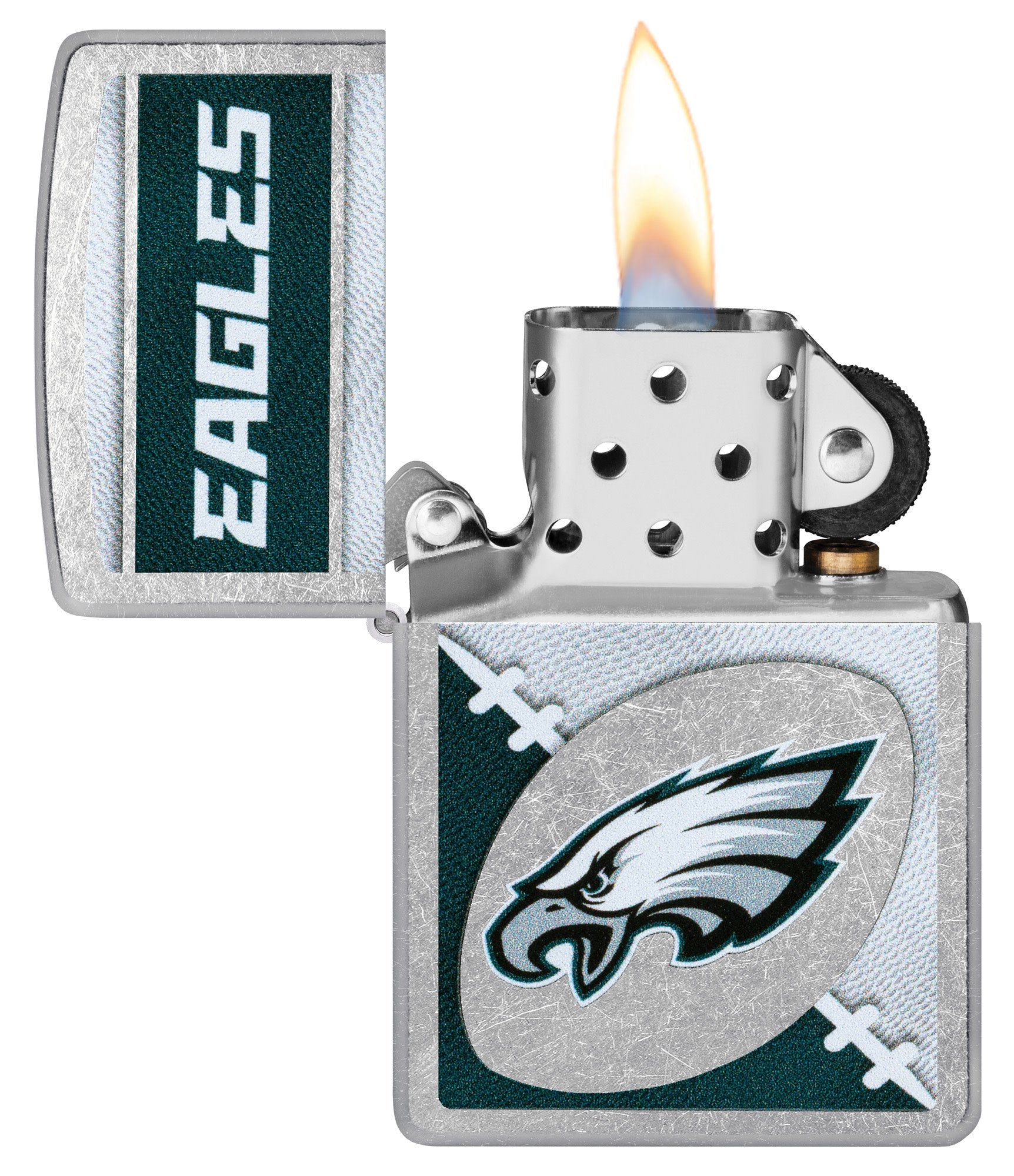 Zippo NFL Philadelphia Eagles Chrome Logo Design Street Chrome Windproof Lighter