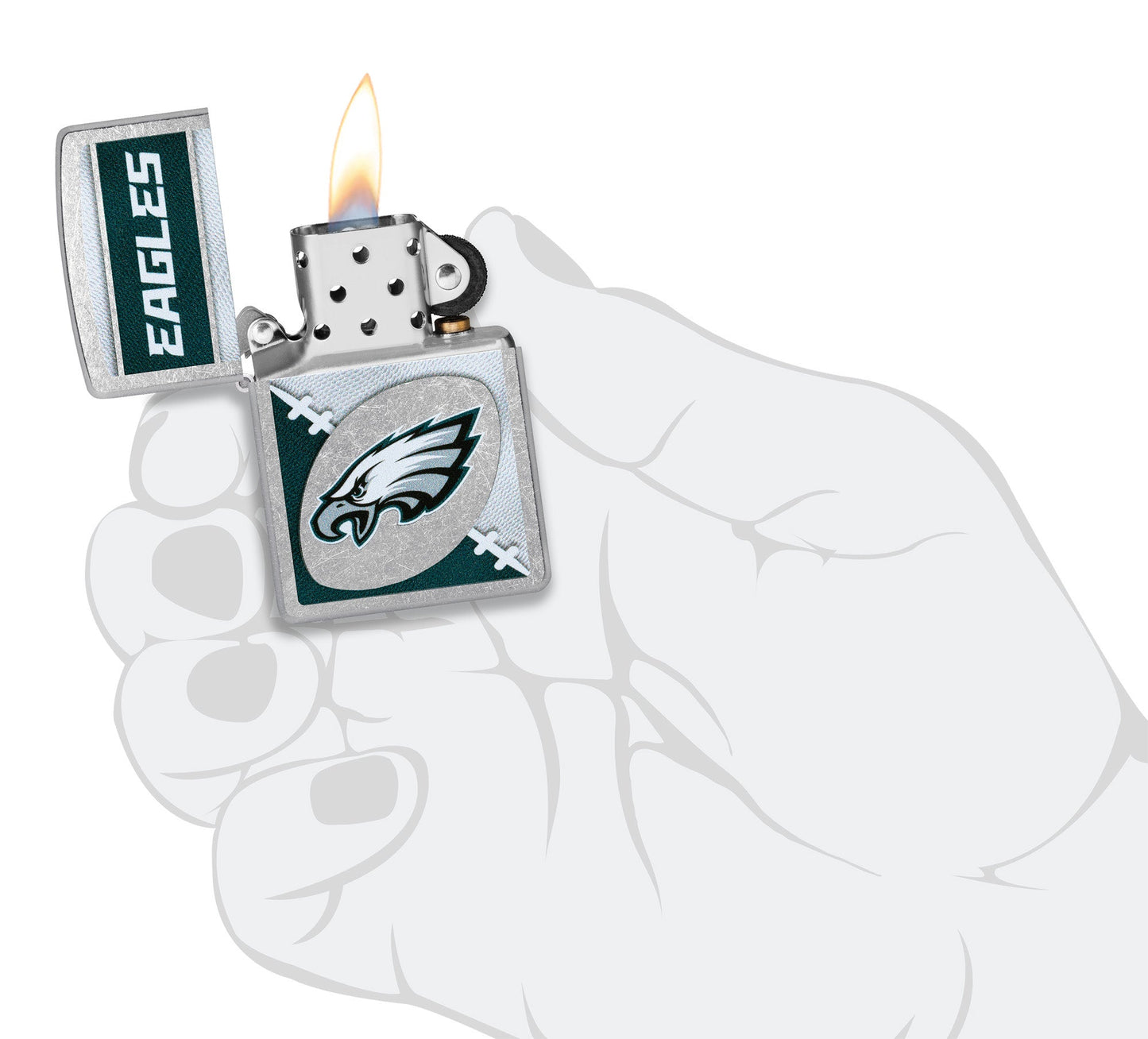 Zippo NFL Philadelphia Eagles Chrome Logo Design Street Chrome Windproof Lighter