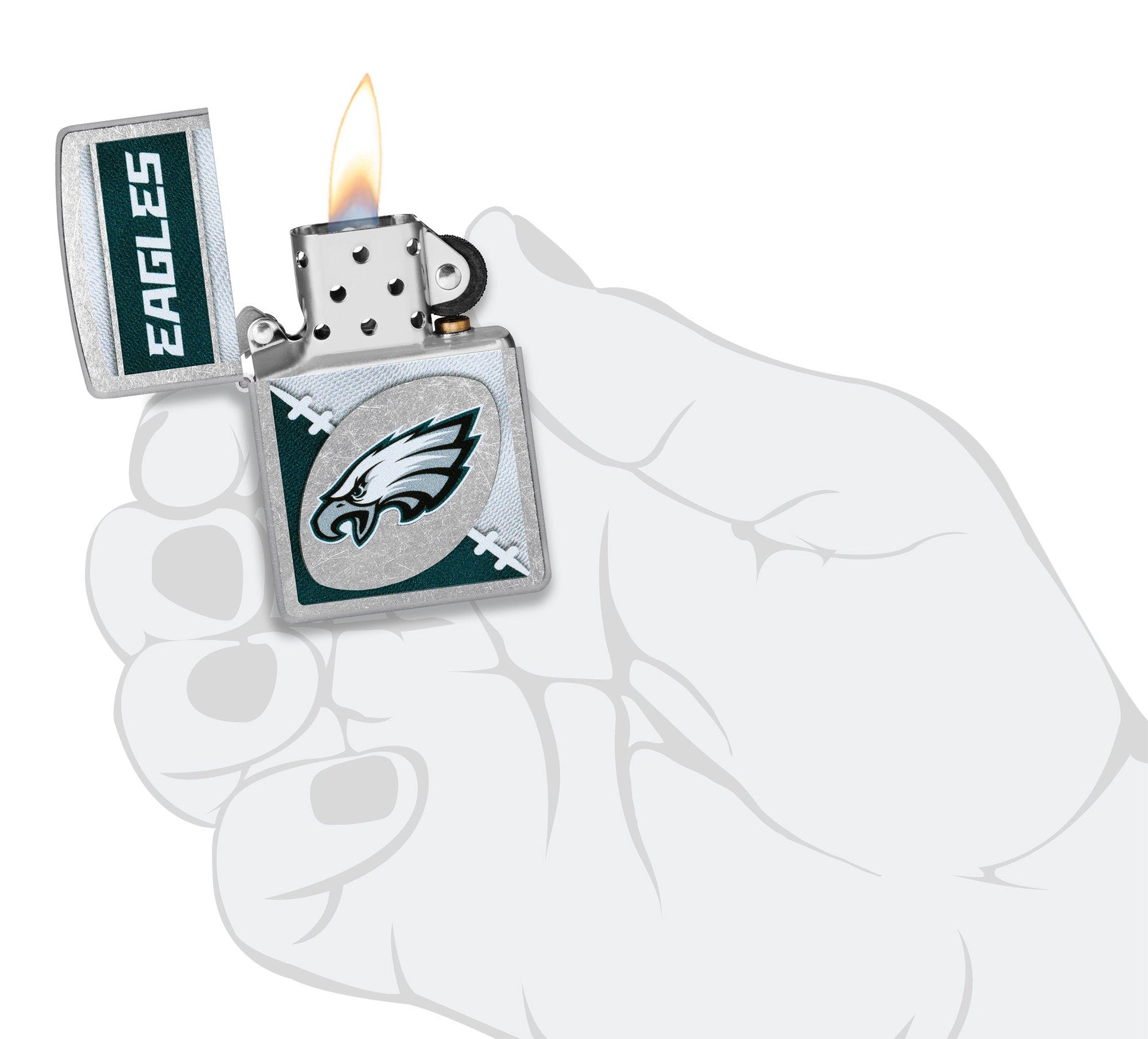 Zippo NFL Philadelphia Eagles Chrome Logo Design Street Chrome Windproof Lighter