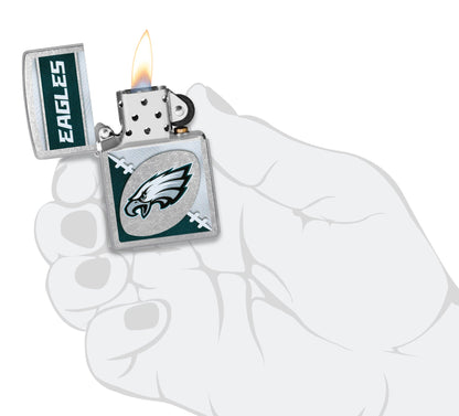 Zippo NFL Philadelphia Eagles Chrome Logo Design Street Chrome Windproof Lighter