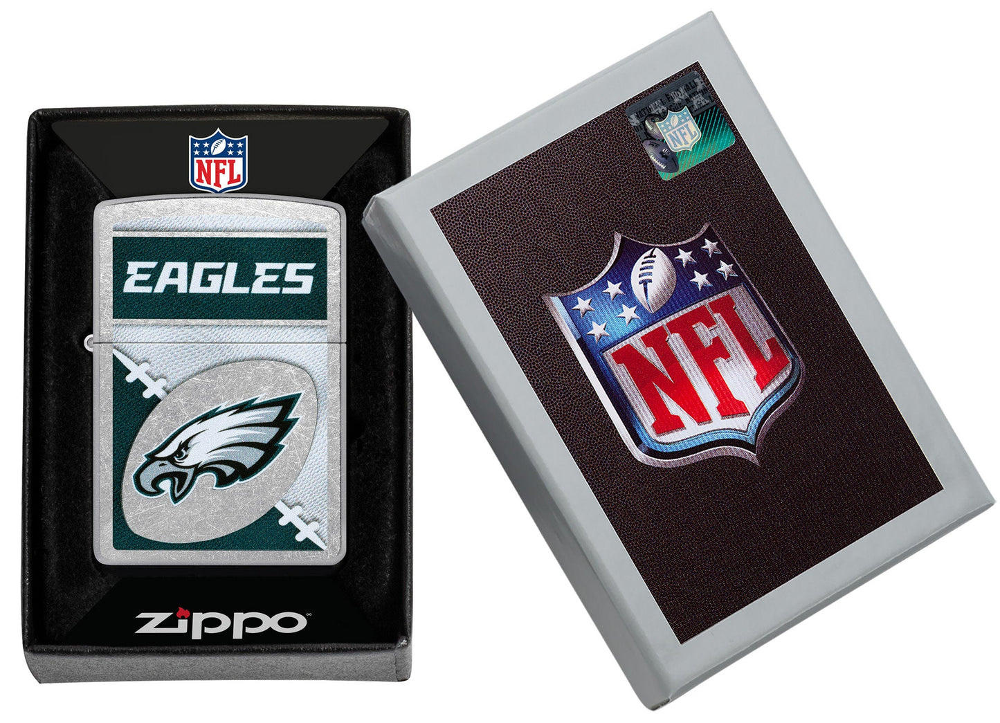 Zippo NFL Philadelphia Eagles Chrome Logo Design Street Chrome Windproof Lighter
