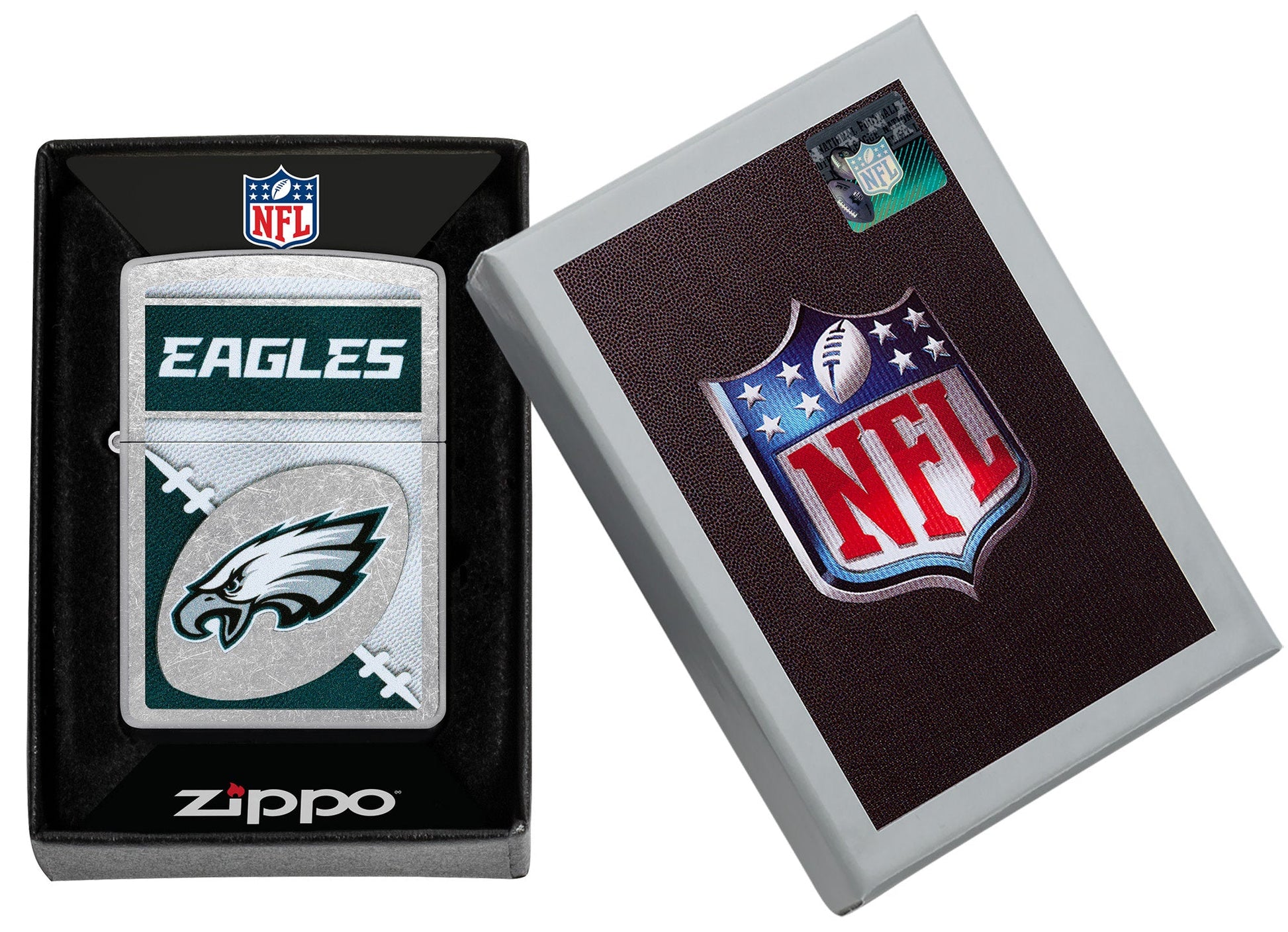 Zippo NFL Philadelphia Eagles Chrome Logo Design Street Chrome Windproof Lighter