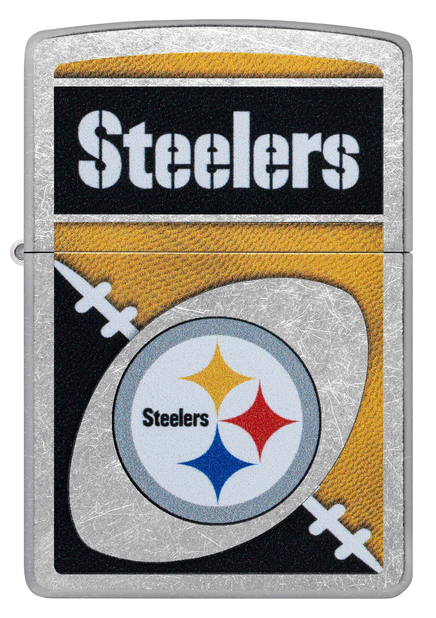 Zippo NFL Pittsburgh Steelers Chrome Logo Design Street Chrome Windproof Lighter