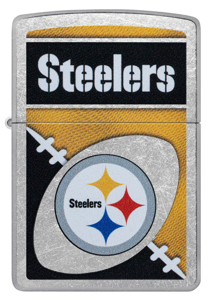 Zippo NFL Pittsburgh Steelers Chrome Logo Design Street Chrome Windproof Lighter