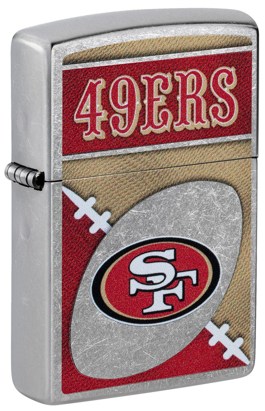 Zippo NFL San Francisco 49ers Chrome Logo Design Street Chrome Windproof Lighter