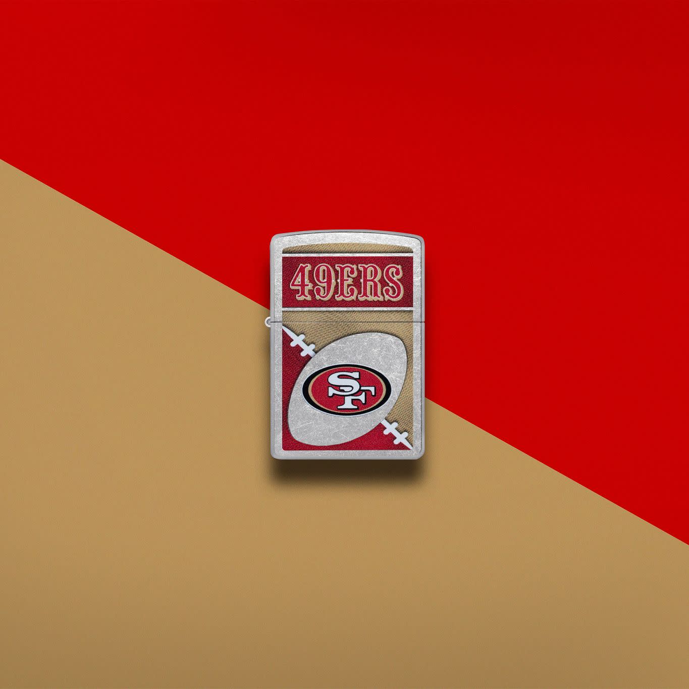 Zippo NFL San Francisco 49ers Chrome Logo Design Street Chrome Windproof Lighter