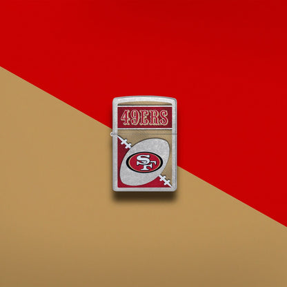 Zippo NFL San Francisco 49ers Chrome Logo Design Street Chrome Windproof Lighter