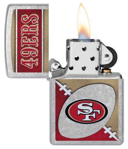 Zippo NFL San Francisco 49ers Chrome Logo Design Street Chrome Windproof Lighter
