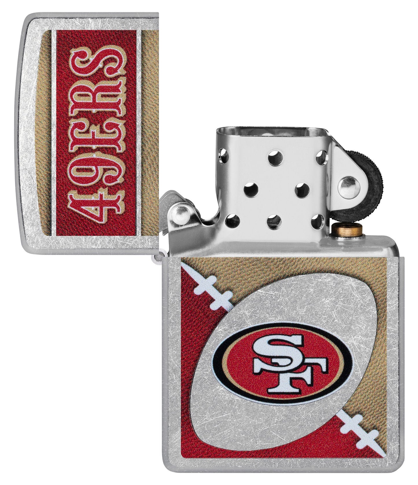 Zippo NFL San Francisco 49ers Chrome Logo Design Street Chrome Windproof Lighter