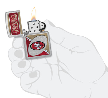Zippo NFL San Francisco 49ers Chrome Logo Design Street Chrome Windproof Lighter
