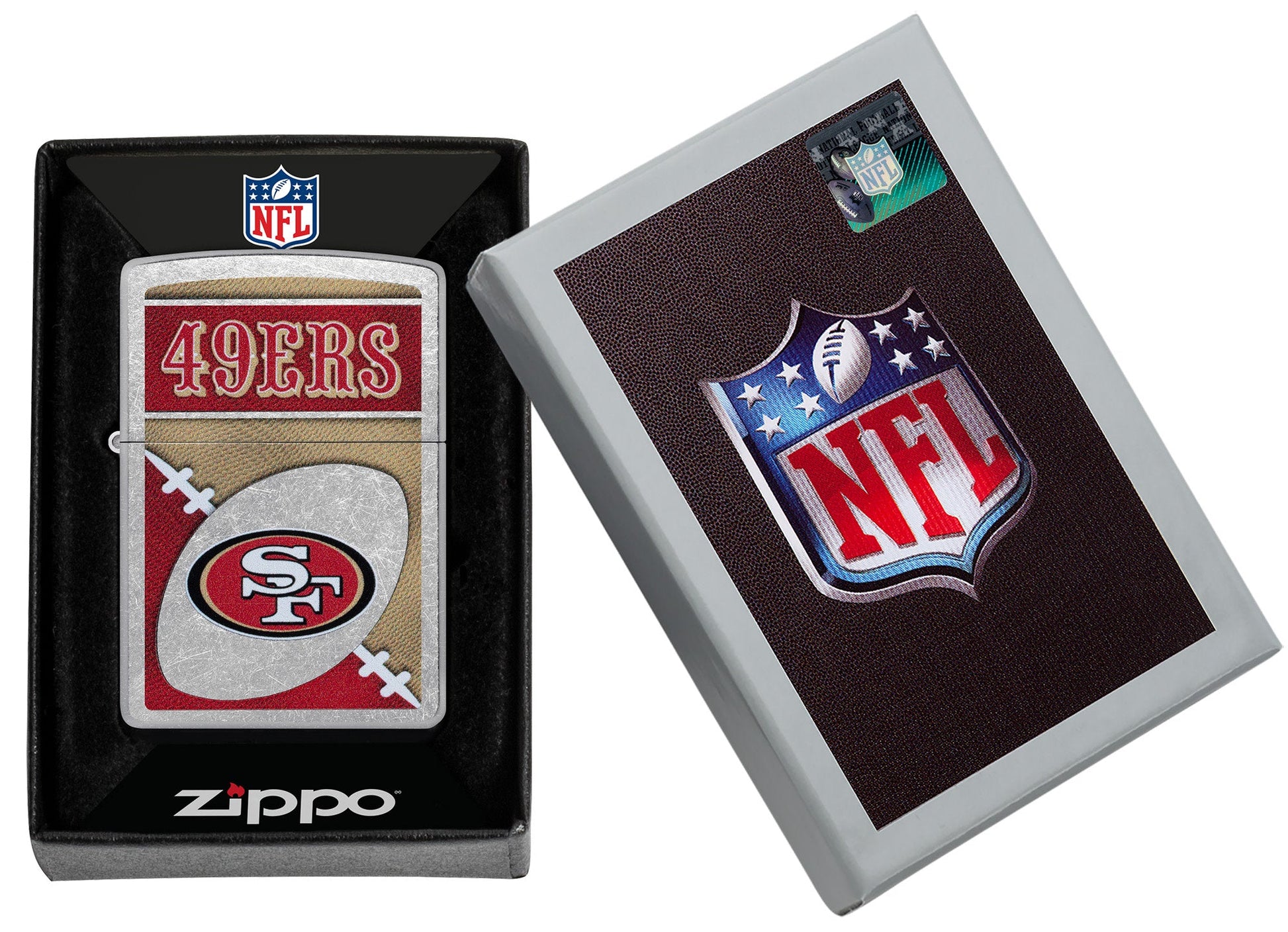 Zippo NFL San Francisco 49ers Chrome Logo Design Street Chrome Windproof Lighter