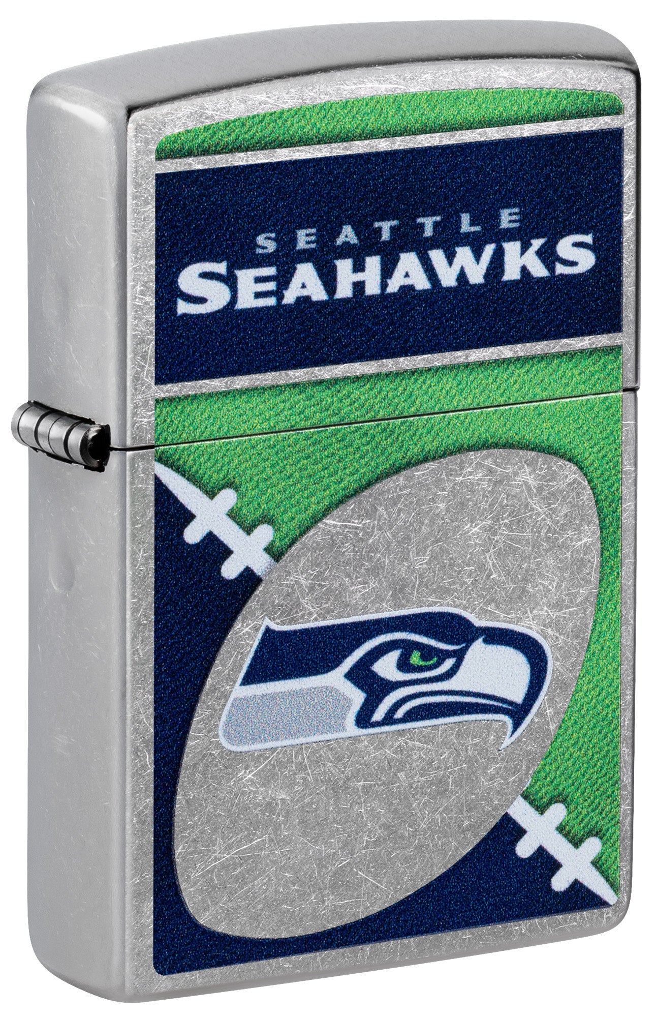 Zippo NFL Seattle Seahawks Chrome Logo Design Street Chrome Windproof Lighter