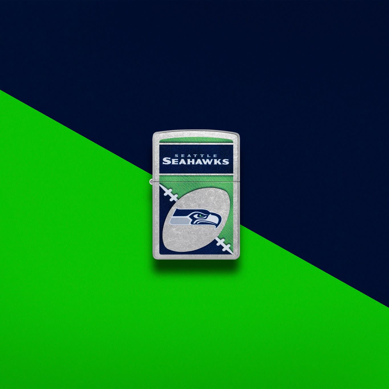 Zippo NFL Seattle Seahawks Chrome Logo Design Street Chrome Windproof Lighter