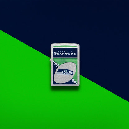 Zippo NFL Seattle Seahawks Chrome Logo Design Street Chrome Windproof Lighter