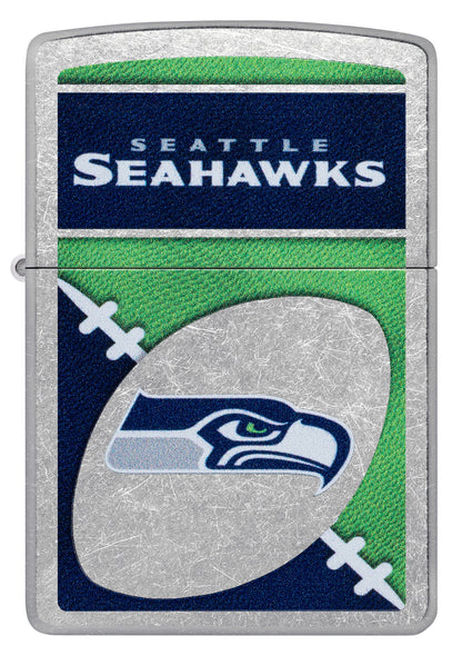 Zippo NFL Seattle Seahawks Chrome Logo Design Street Chrome Windproof Lighter