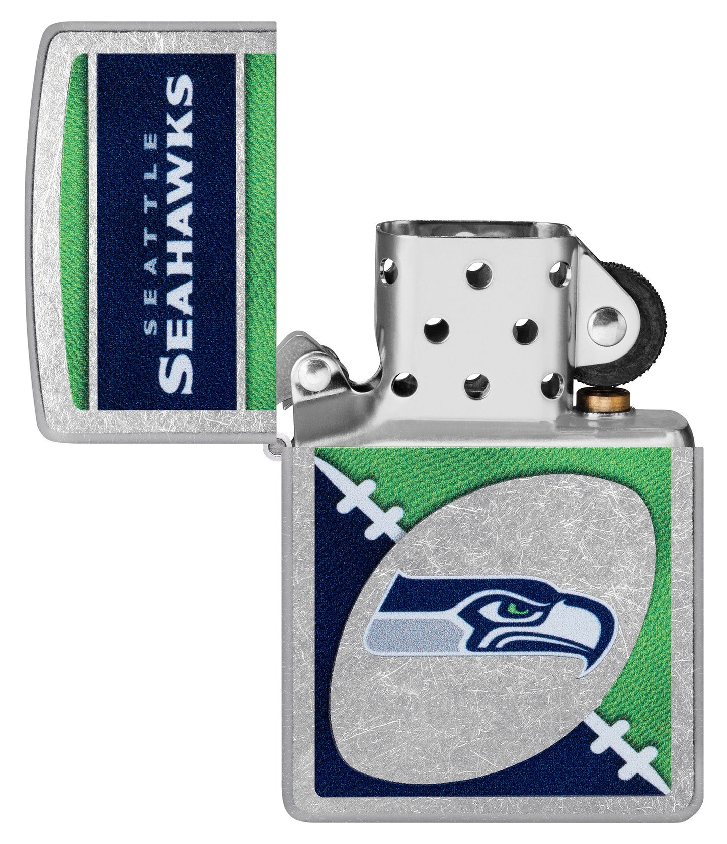 Zippo NFL Seattle Seahawks Chrome Logo Design Street Chrome Windproof Lighter