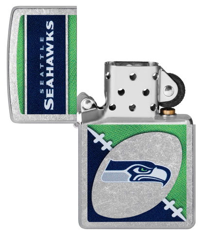 Zippo NFL Seattle Seahawks Chrome Logo Design Street Chrome Windproof Lighter