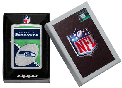 Zippo NFL Seattle Seahawks Chrome Logo Design Street Chrome Windproof Lighter