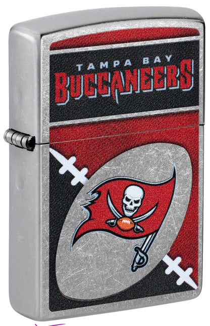 Zippo NFL Tampa Bay Buccaneers Chrome Logo Design Street Chrome Windproof Lighter