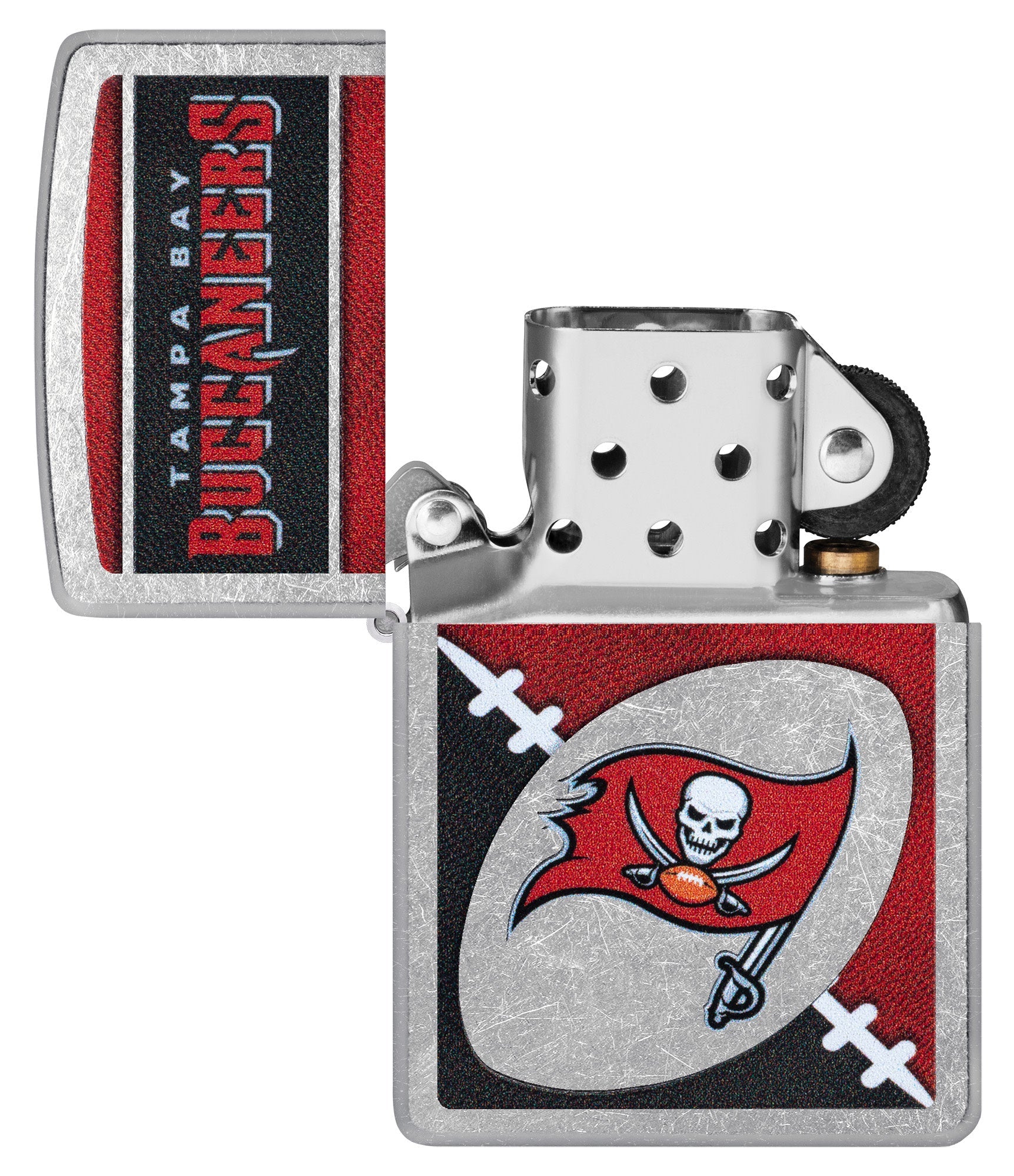 Zippo NFL Tampa Bay Buccaneers Chrome Logo Design Street Chrome Windproof Lighter
