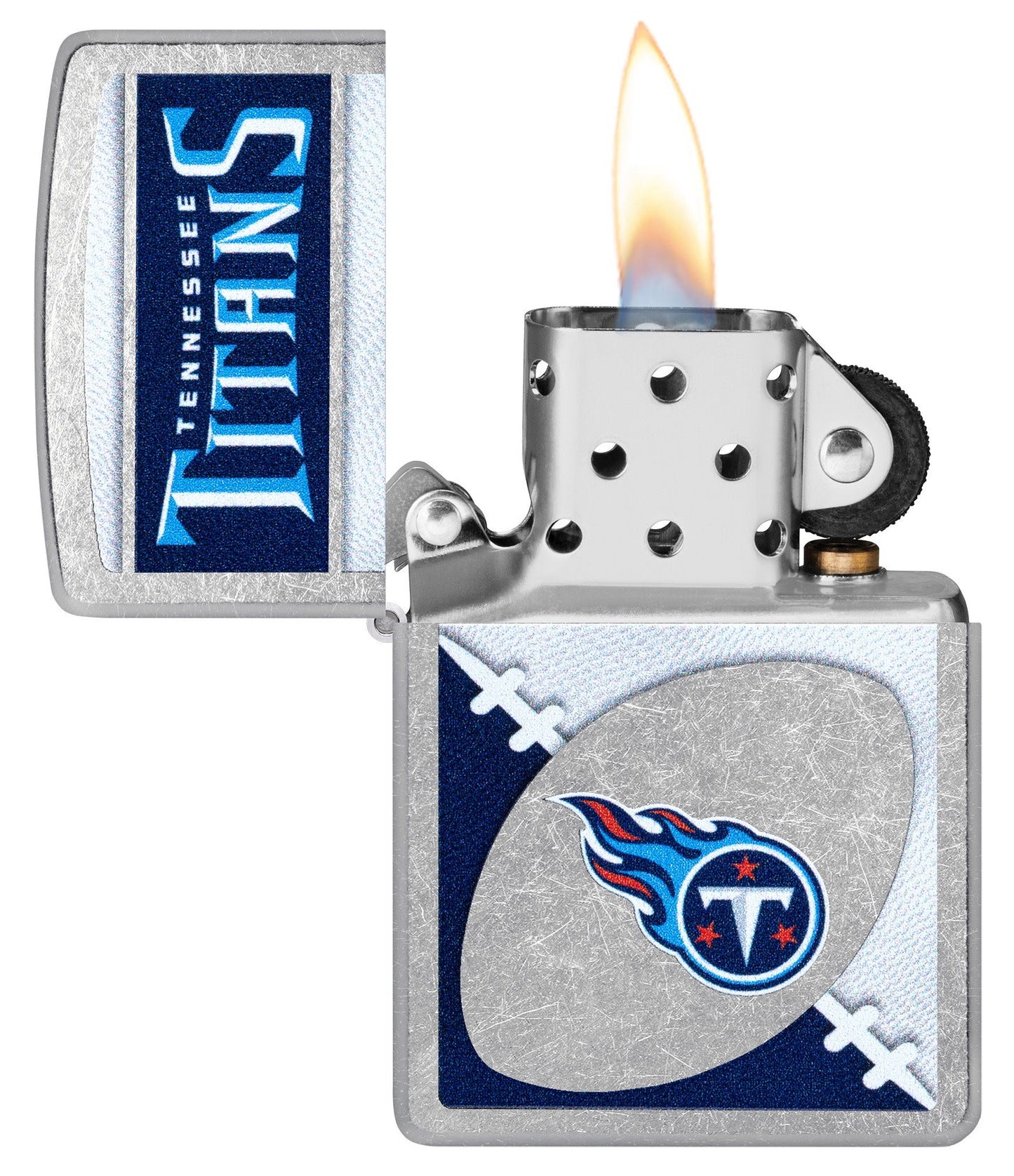 Zippo NFL Tennessee Titans Chrome Logo Design Street Chrome Windproof Lighter