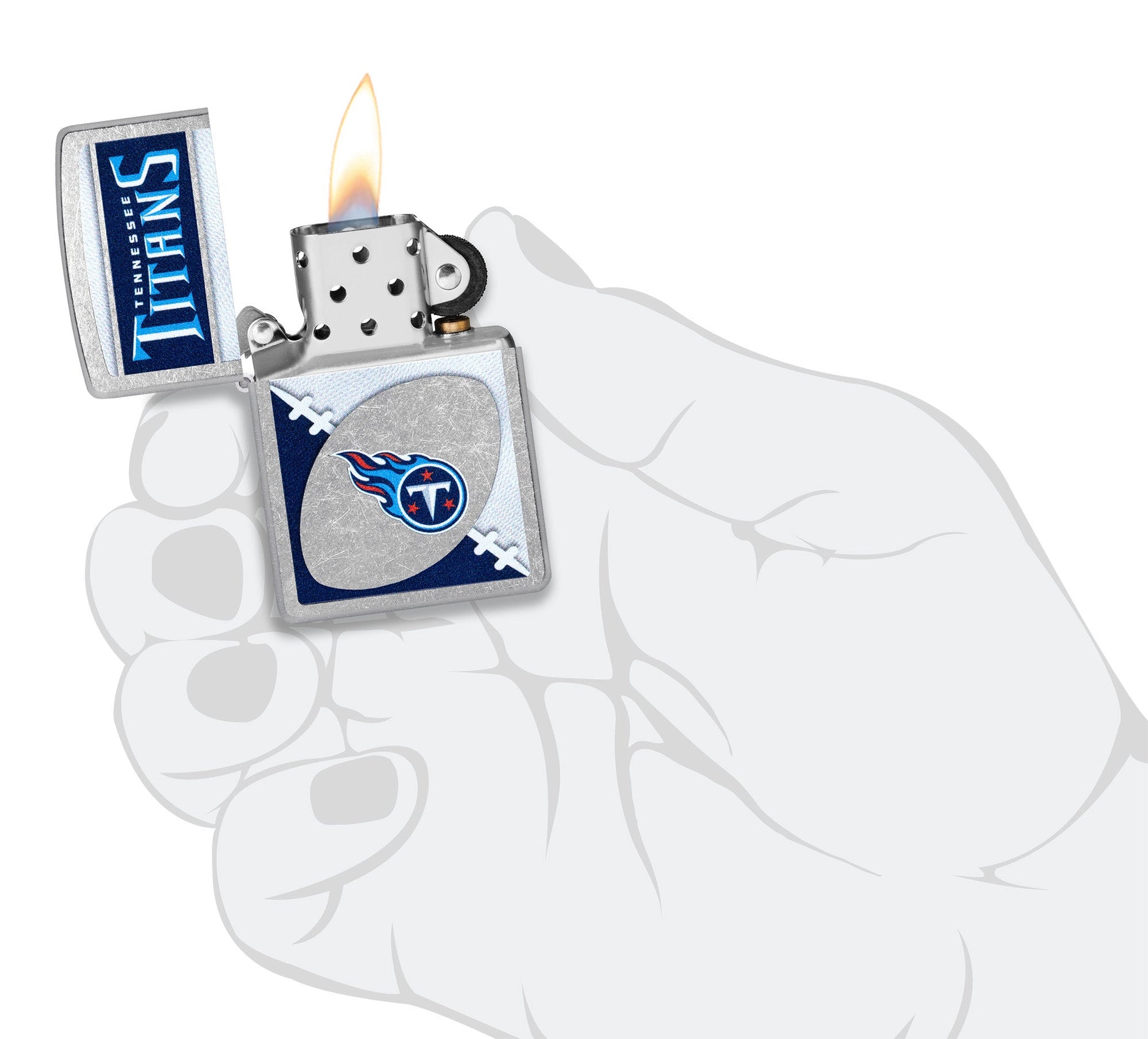 Zippo NFL Tennessee Titans Chrome Logo Design Street Chrome Windproof Lighter