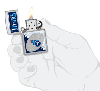 Zippo NFL Tennessee Titans Chrome Logo Design Street Chrome Windproof Lighter