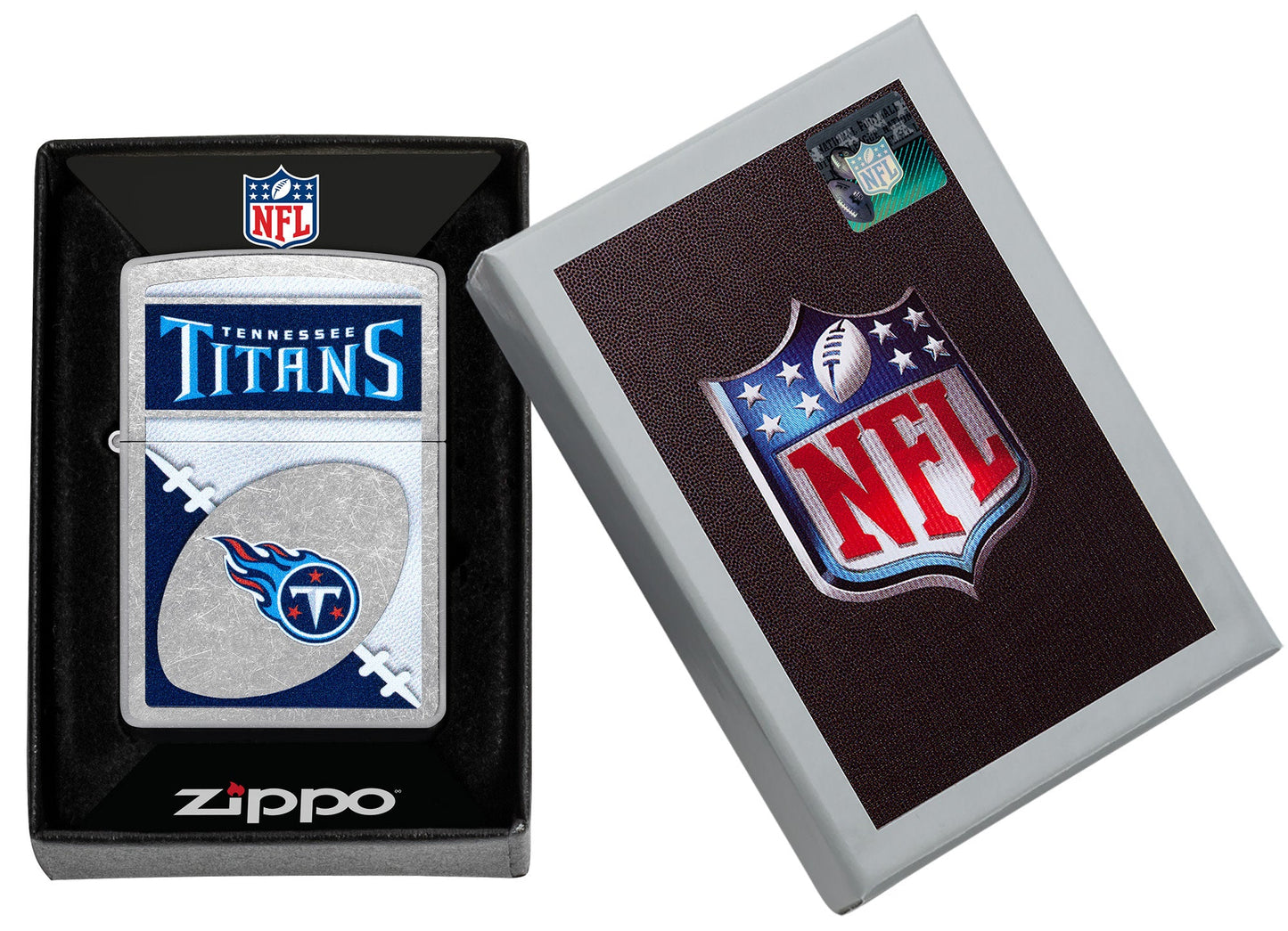 Zippo NFL Tennessee Titans Chrome Logo Design Street Chrome Windproof Lighter