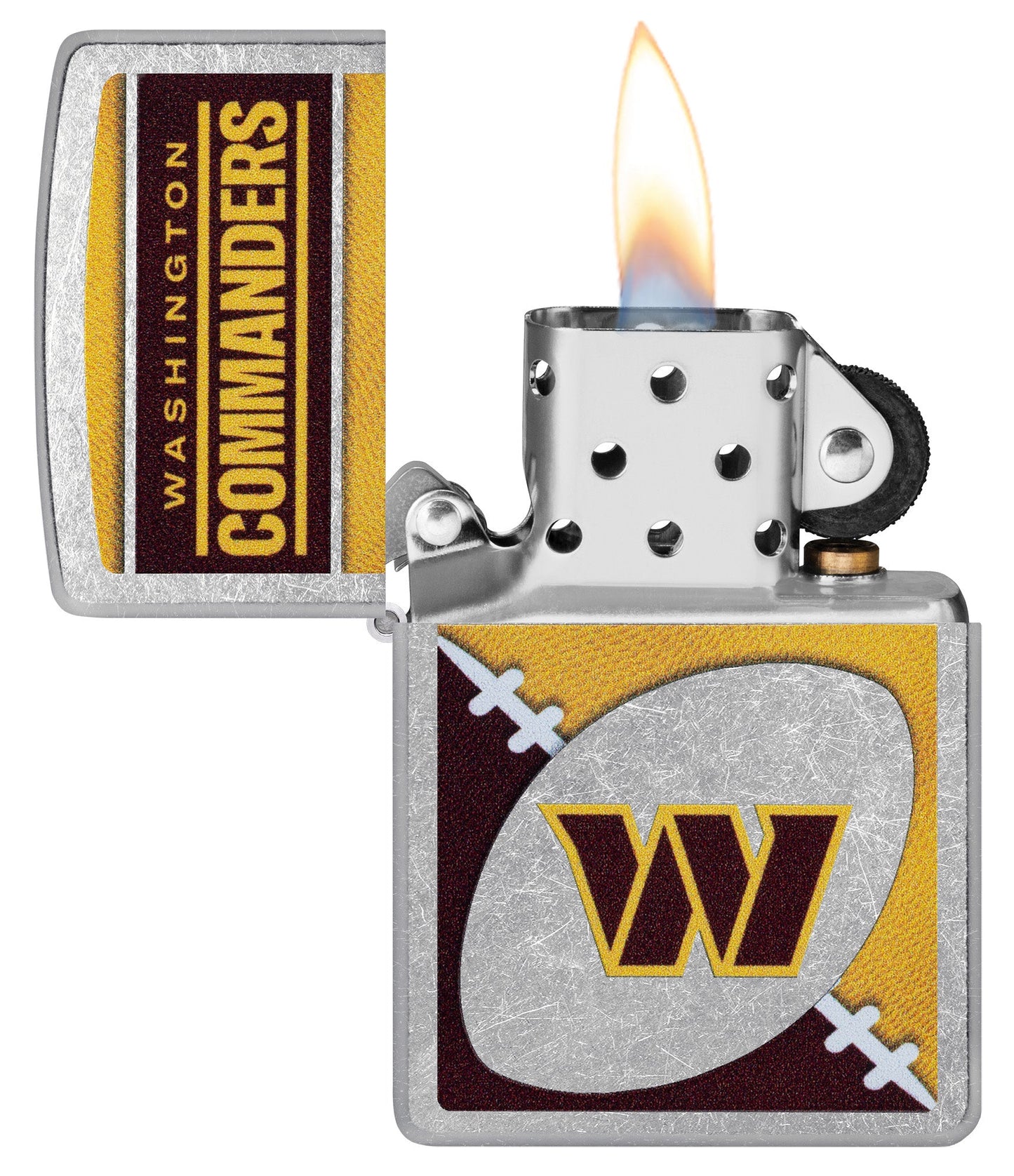 Zippo NFL Washington Commanders Chrome Logo Design Street Chrome Windproof Lighter