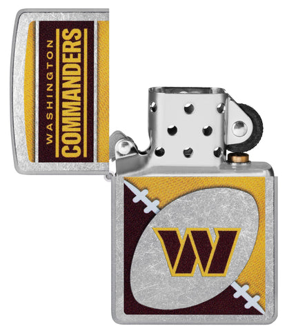 Zippo NFL Washington Commanders Chrome Logo Design Street Chrome Windproof Lighter