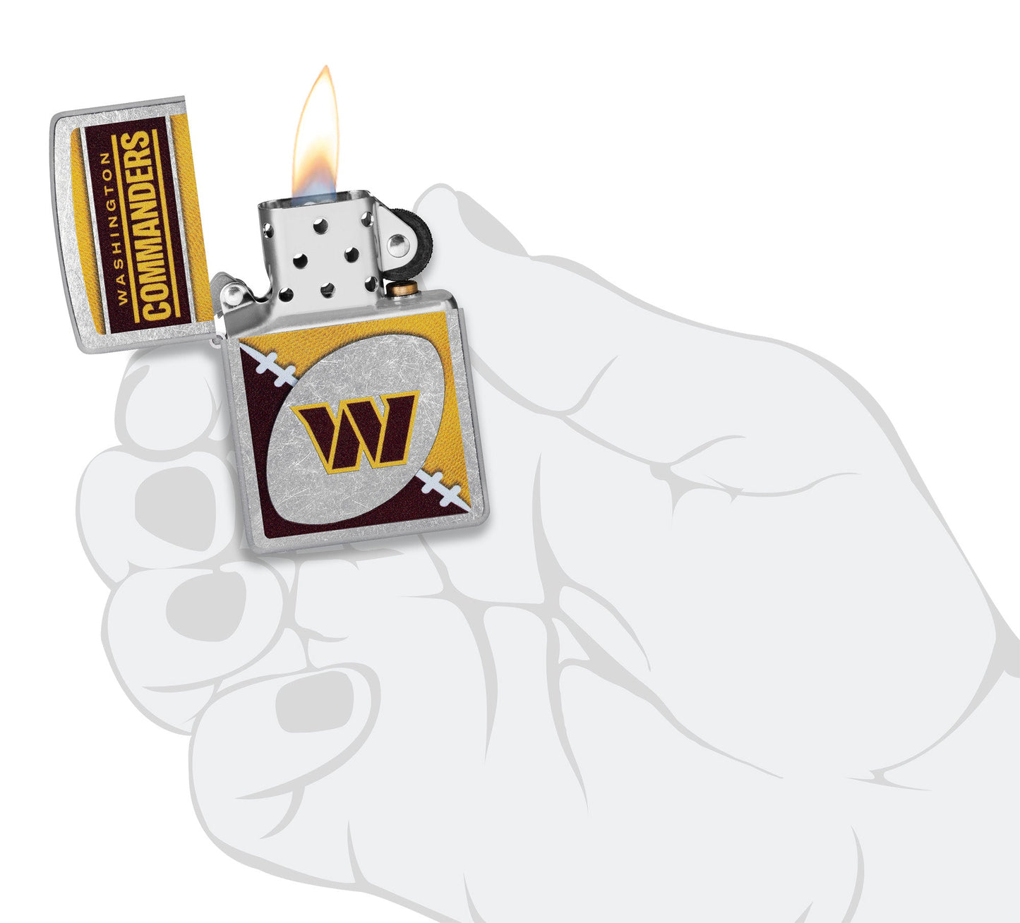 Zippo NFL Washington Commanders Chrome Logo Design Street Chrome Windproof Lighter