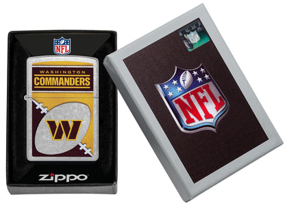 Zippo NFL Washington Commanders Chrome Logo Design Street Chrome Windproof Lighter