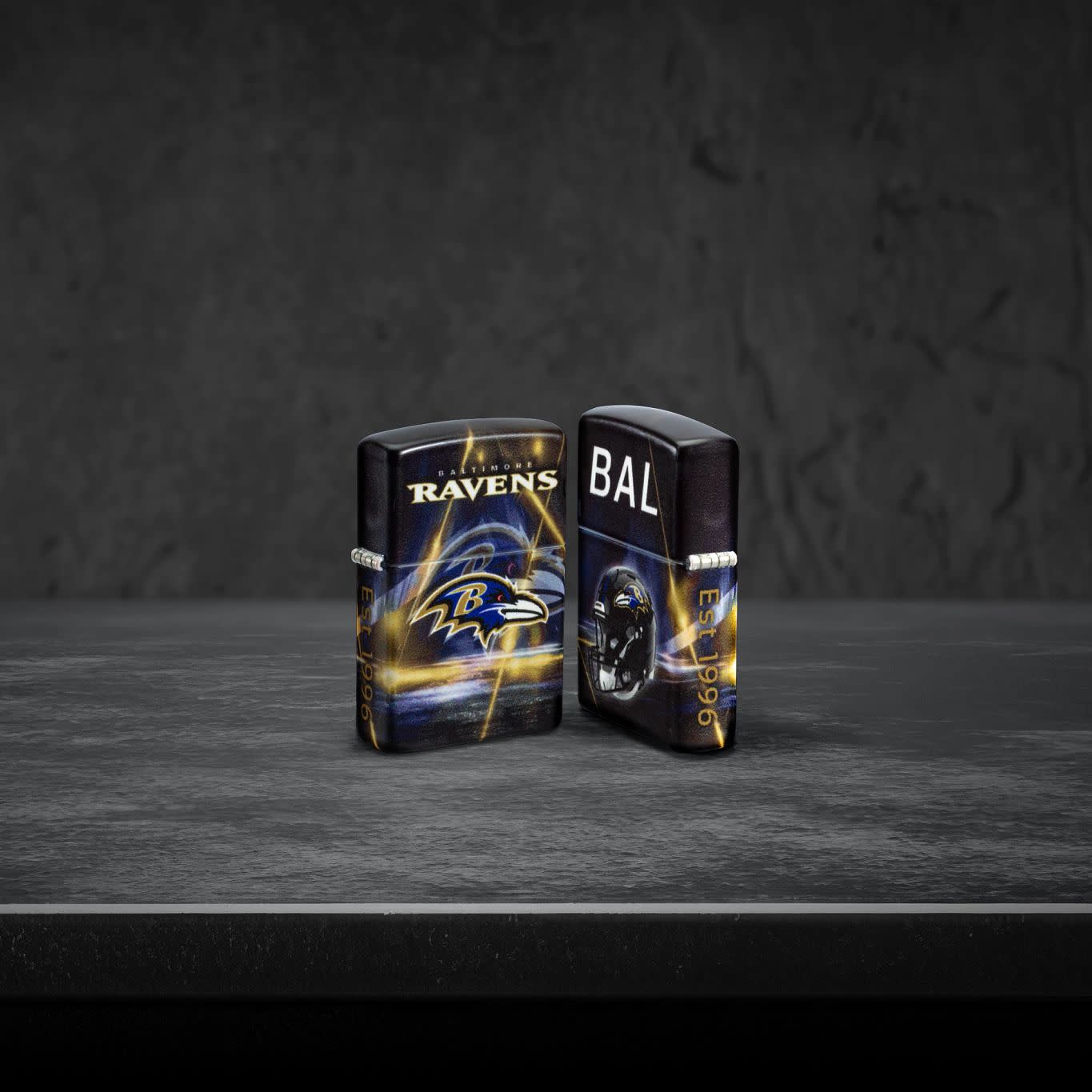 Zippo NFL Baltimore Ravens Team Spirit Design Black Matte Windproof Lighter