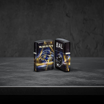 Zippo NFL Baltimore Ravens Team Spirit Design Black Matte Windproof Lighter