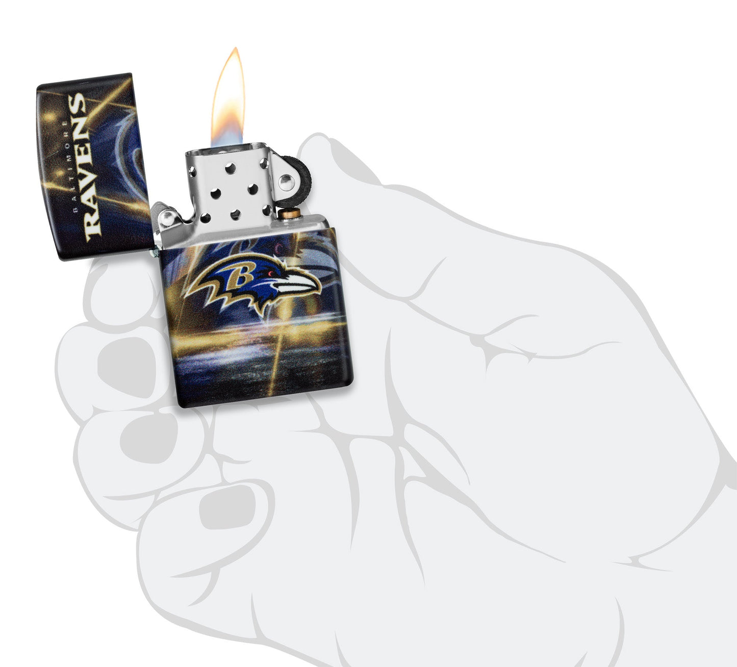 Zippo NFL Baltimore Ravens Team Spirit Design Black Matte Windproof Lighter