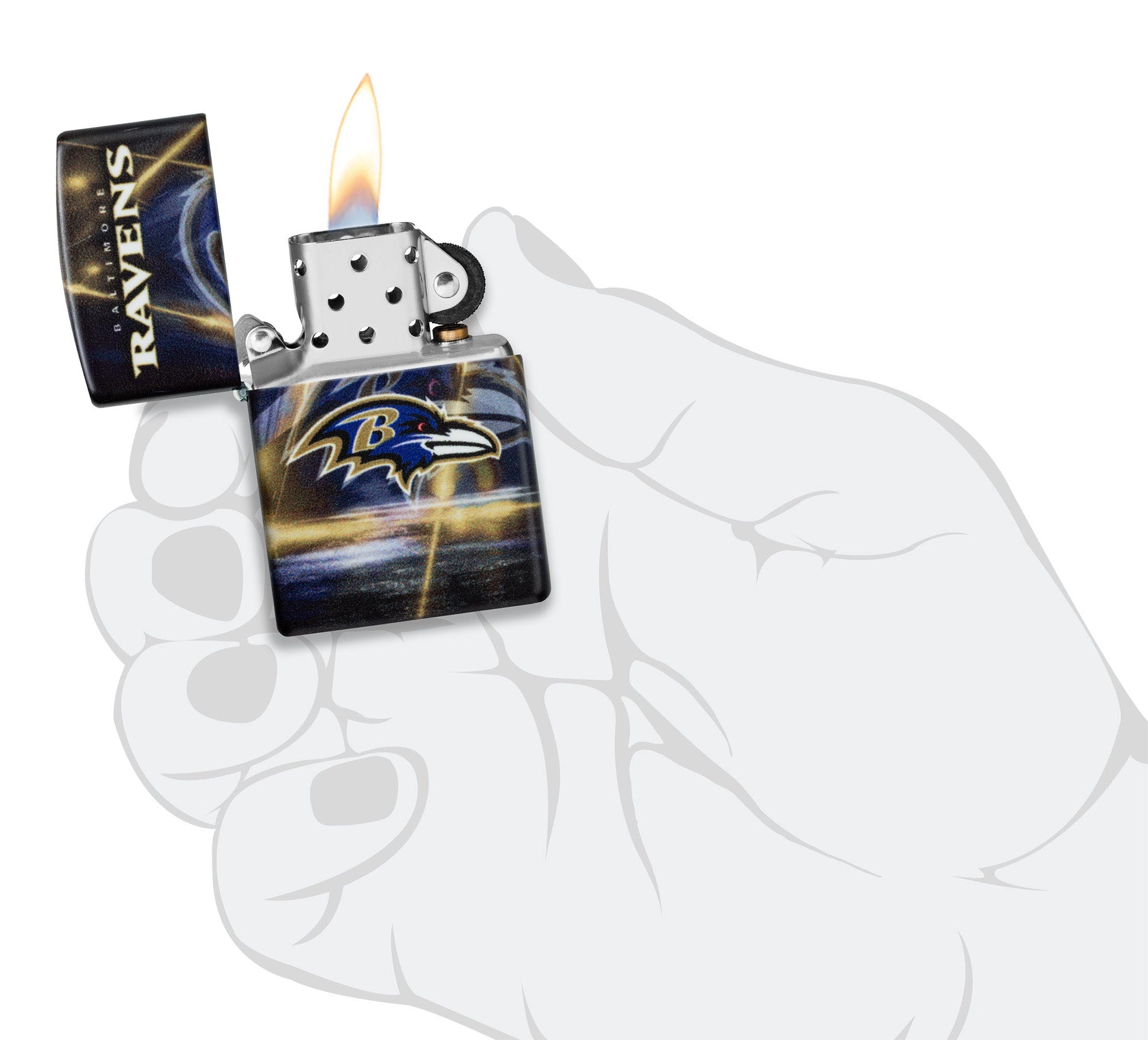 Zippo NFL Baltimore Ravens Team Spirit Design Black Matte Windproof Lighter