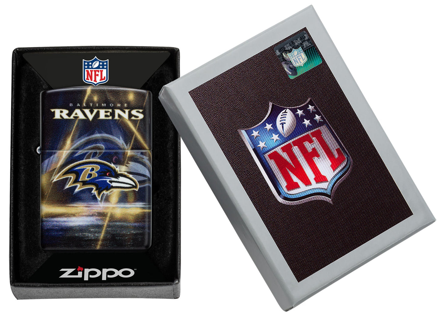 Zippo NFL Baltimore Ravens Team Spirit Design Black Matte Windproof Lighter