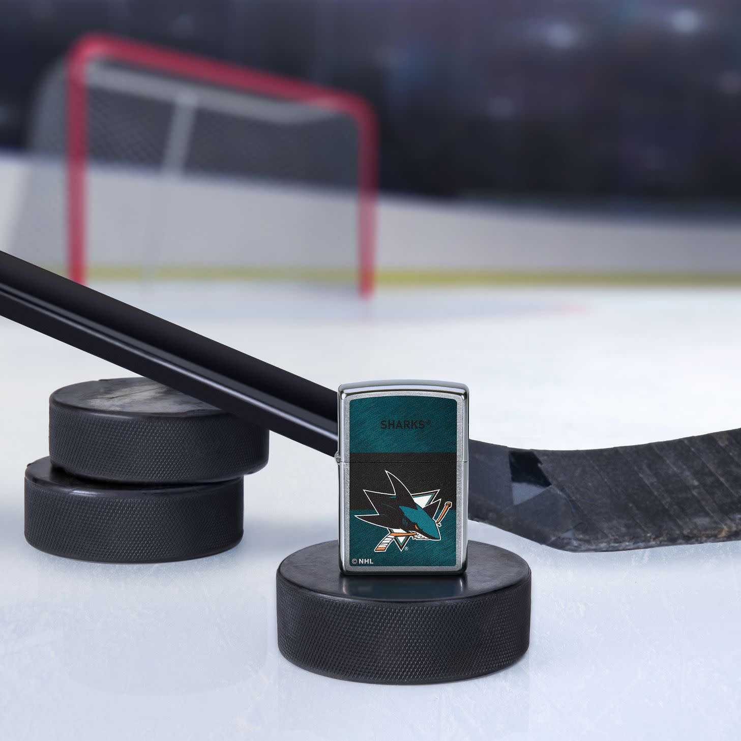 Zippo San Jose Sharks® Icon Design Street Chrome Windproof Lighter