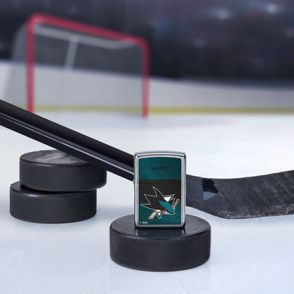 Zippo San Jose Sharks® Icon Design Street Chrome Windproof Lighter