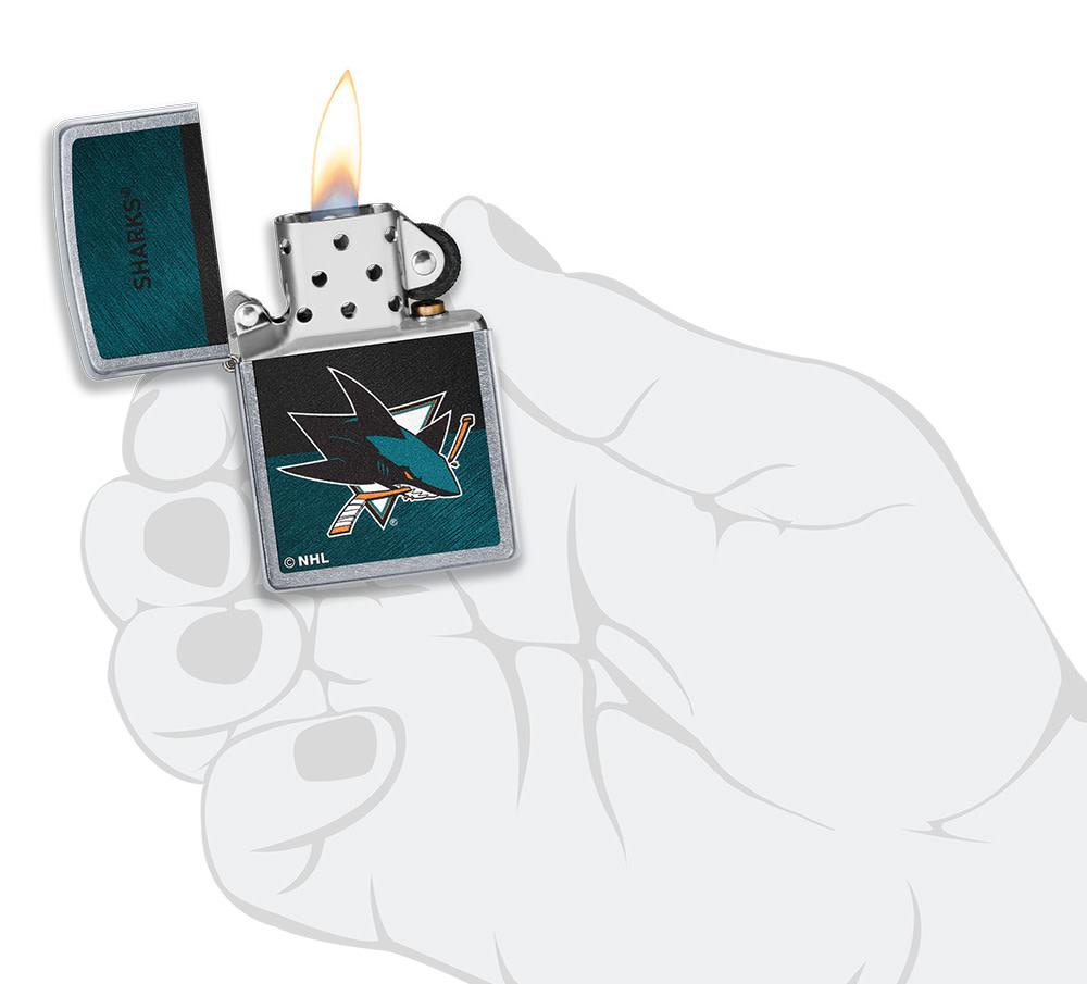 Zippo San Jose Sharks® Icon Design Street Chrome Windproof Lighter