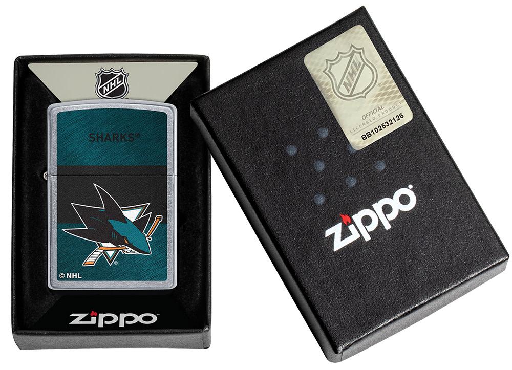 Zippo San Jose Sharks® Icon Design Street Chrome Windproof Lighter