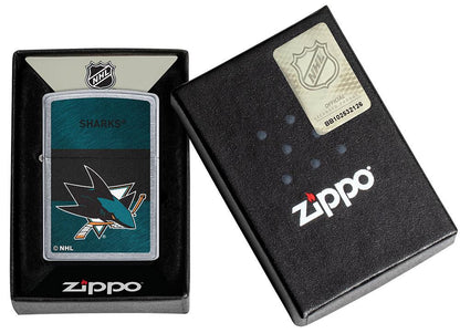 Zippo San Jose Sharks® Icon Design Street Chrome Windproof Lighter