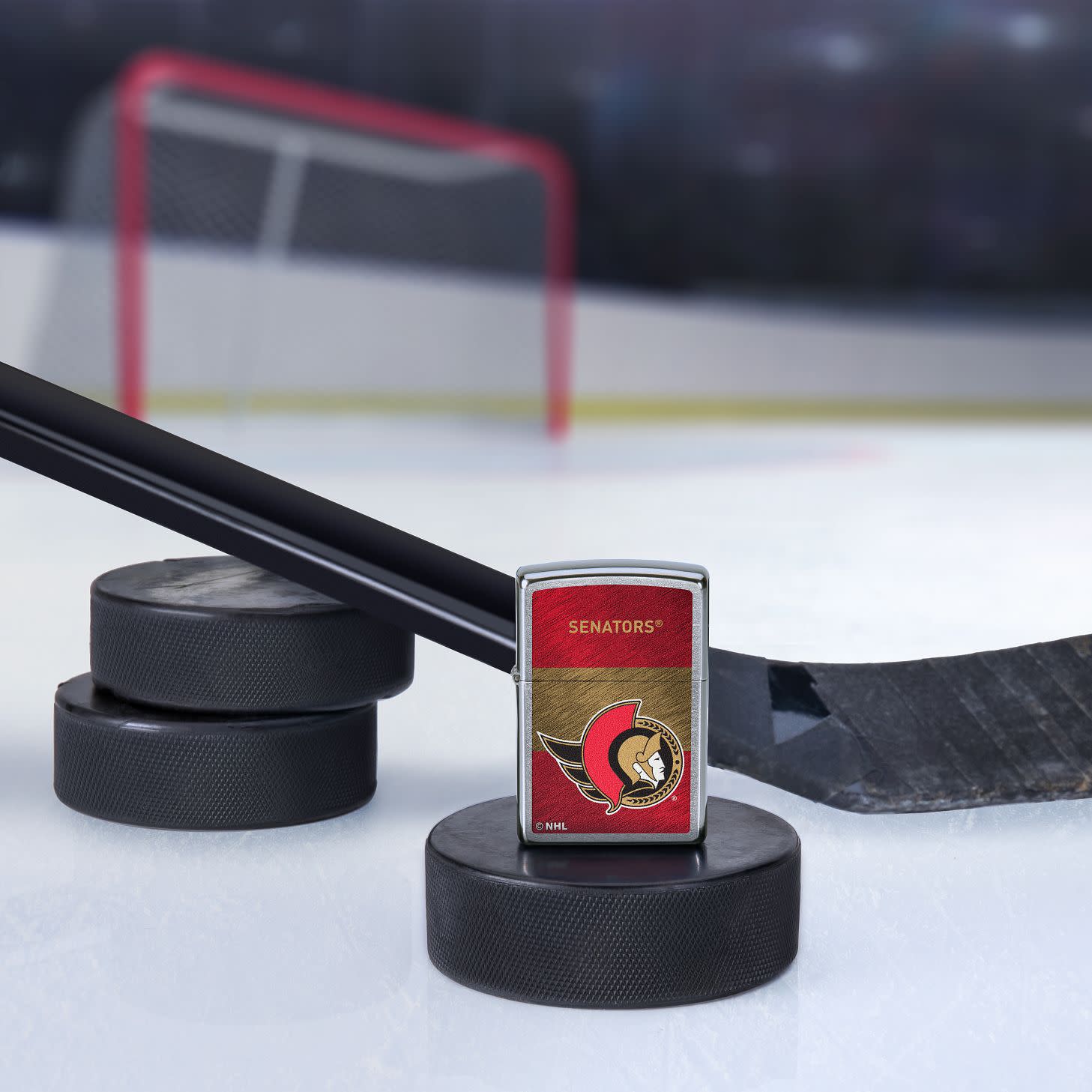 Zippo Ottawa Senators® Icon Design Street Chrome Windproof Lighter