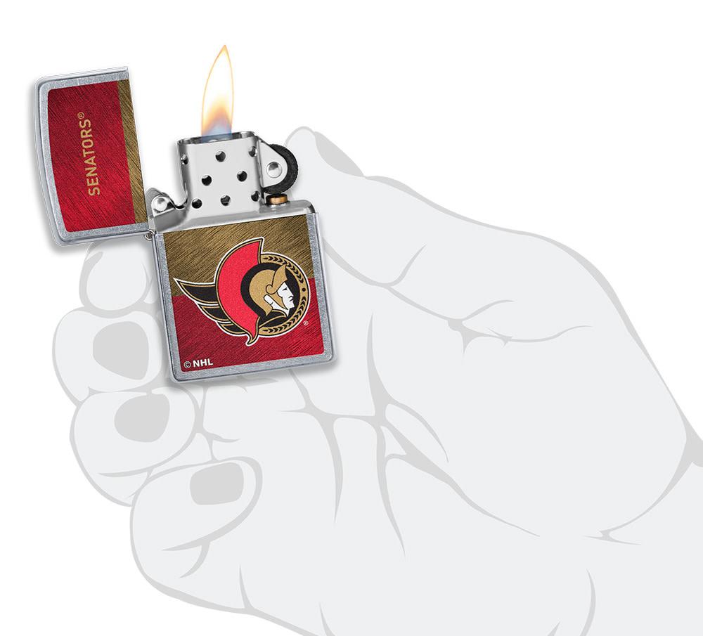 Zippo Ottawa Senators® Icon Design Street Chrome Windproof Lighter