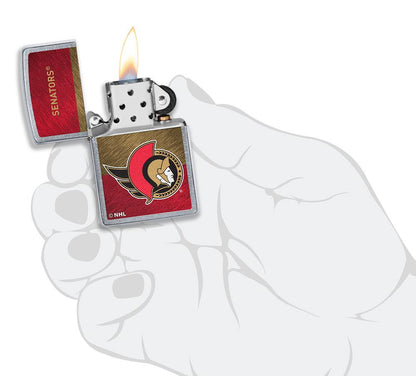 Zippo Ottawa Senators® Icon Design Street Chrome Windproof Lighter
