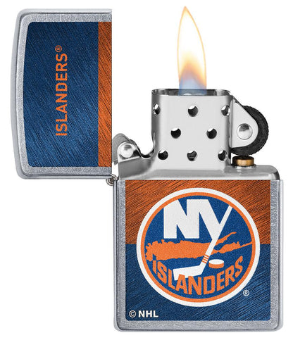 Zippo New York Islanders® Icon Design Street Chrome Windproof Lighter
