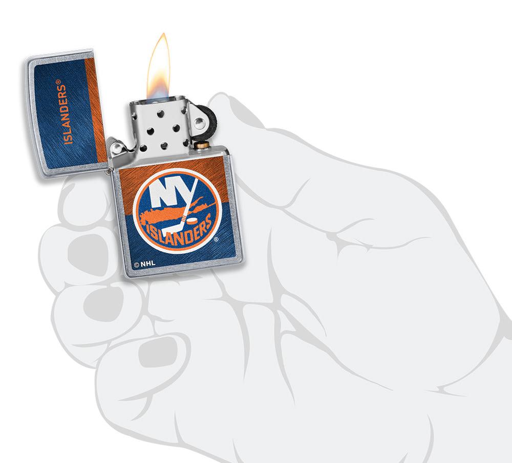 Zippo New York Islanders® Icon Design Street Chrome Windproof Lighter