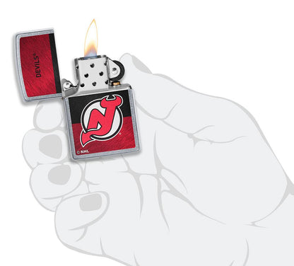 Zippo New Jersey Devils® Icon Design Street Chrome Windproof Lighter