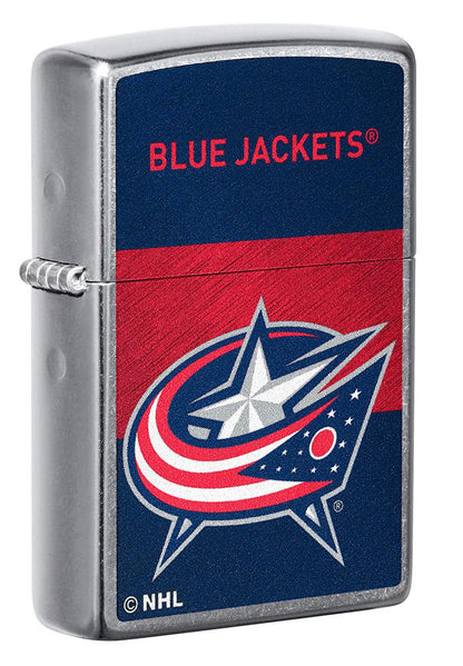 Zippo Columbus Blue Jackets® Icon Design Street Chrome Windproof Lighter